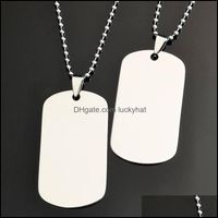 Pendant Necklaces Pendants Jewelry Stainless Steel Blank Necklace Pet Id Tags Personalized Dog Cat Can Engraved Front Back Simple Design D