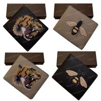 Top Quality Men Animal Short Wallet Leather Black Snake Tiger Bee Wallets Fashion Man Purse Multi-Card Open Card Holders Purses Wi2286