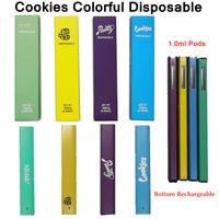 Cookie Runtz Penne a vapori usa e getta vuoto 1 ml di baccelli da 1 ml a 280 mAh batteria ricaricabile olio spesso finestra kit di avviamento colorato per kit vaporizzatore con scatole di imballaggio
