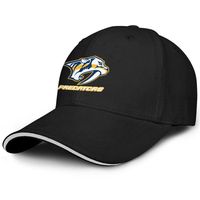 Unisex Nashville Predators yellow ice hockey Fashion Baseball Sandwich Hat Sports team Truck driver Cap Distressed series gold pin3022
