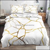 Bedding Sets Supplies Home Textiles Garden 3D Modern Marble Quilt Set Comforter S Pillowcase 3-Piece Duvet Er Linens Bed King 200X200 Beds