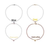 With BOX fashion Crystal Beaded pearl necklace Clavicle Chain Necklace Baroque choker for women party jewelry gift