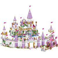 6pcs Friends Girl Princess Villa Windsor Castle City Building Buildings Kit Bricks Film Classic Model Toys for Children T230103