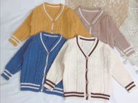 Малышки детские детские свитера Unisex Kids V-образное вязаная кардиганская одежда. Случайный трикотаж с длинными рукава