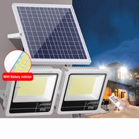 Floodlight Solar Cabeças Duplas Sensor de Movimento Indoor Iluminação Ao Ar Livre 350W 396LED * 2 Alumínio para Garagem do Armazém de Jardim