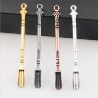 Mini Dabber Tool Silver Gold Copper Gunmetal FOR Smoking Pipes Metal Shovel Wax Dab 80x6mm Reusable Concentrate Spoon Vaporizer Ac228G