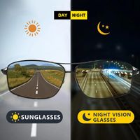 Солнцезащитные очки мужчины Похромное поляризованное вождение для женщин против блеска ночного видения Goggles Алюминиевая рама УФ-защита