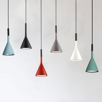 Pendant Lamps Led E27 Lights Aluminium Funnel Lampshade Hanging Lamp Bedside Lighting Home Living Dining Room Ceiling Lustre Fixture