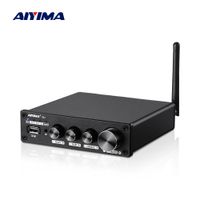 Aiyima audio D01 stereo power versterker 100w 2.0 bluetooth sound amp u-disk opt coax desktop decoder met afstandsbediening