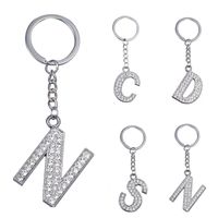 Diamant Brief Keychain Anhänger A-Z English Gepäckschlüsselkette Metal Schlüsselanhänger Kreative Geschenk Keyring
