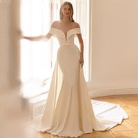 Other Wedding Dresses Weilinsha Simple Off The Shoulder Jersey V-Neck Backless Mermaid Bridal Gowns With Detachable Train CustomizedOther