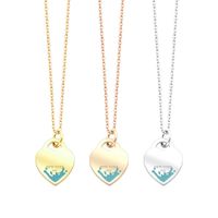 Designer Love Huile Drop Pendant Collier Femmes Colliers de luxe Double Heart 925 Bijoux en argent comme cadeau avec boîte 001