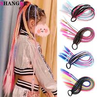 Costume Accessories SHANGKE Synthetic Simple Girls Elastic Twist Braid Rope Rubber Band Hair Accessories Ponytail Headdress Kids Gift Hair B