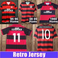 2008 09 Flamengo Josiel Williams Kleberson Adriano Mens Futebol Jerseys Retro 1982 1988 1990 Camisa de Futebol de Casa Camisetas de Futebol