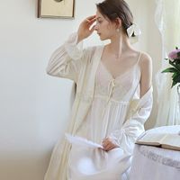 Bata de ropa de dormir para mujeres Camiseta romántica Princesa Mujer Night Dress Gown Brides de honor
