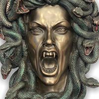 Objetos decorativos Figuras Estatuas de pared Medusa Mito griego Monstruo Estatua-Gótica Mito de la leyenda Estatuas de serpientes de 3.94 pulgadas Sala de decoración del hogar