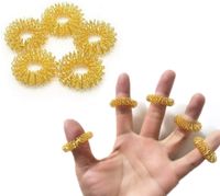 10pcs Spiky Sensory Finger Acupressure Ring Fidget Toy Silent Stress Relief Massager Helps with Focus Adhd Autism RG7Q
