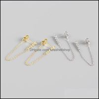 Dangle Chandelier Earrings Jewelry 100% Genuine 925 Sterling Sier Drop For Women Geometric Zircon Long Tassel Earring Fine Yme834 Delivery