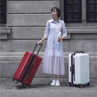 Suitcases Wide Trolley Suitcase Luxury Zipper Luggage Frosted Consignment Box 20 24 Inch Carrying Case Universal Silent WheelSuitcases