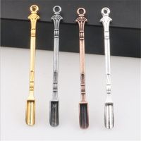 Mini Dabber Tool Silver Gold Copper Gunmetal FOR Smoking Pipes Metal Shovel Wax Dab 80x6mm Reusable Concentrate Spoon Vaporizer Ac260U