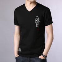 Men' s T- Shirts Luxury Pure Color Tops Designer V- neck T...