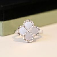 Anillo de trébol para mujer anillos de plata diseñador joyería para mujeres
