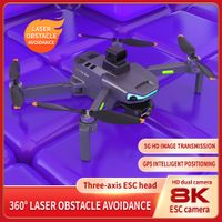 AE3Promax drones laser évitement d'obstacles au laser Drone à moteur à trois axes Anti-Shake Gimbal 8K HD Photographie aérienne GPS Contrôle télécommande