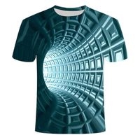 Herren-T-Shirts dreidimensionaler Wirbelmänner T-Shirt 3D gedruckter Sommer O-Neck täglich lässige, lustige T-Shirt-Topsmen's