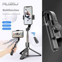 RUZSJ L08 Bluetooth Handheld Gimbal Stabilizer Mobile Phone Q08 Selfie Stick Holder Adjustable Selfie Stand For iPhone Huawei AA220315