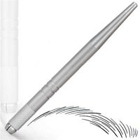 Whole- Silver professional permanent makeup pen 3D embroidery manual tattoo eyebrow microblade 50pcs lot264Q