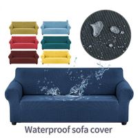 Chair Covers Waterproof Sofa Cover Plain Color Elastic Stretch L Shape For Living Room Slipcover Couch Furniture ProtectorChair