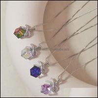 Colares de correntes pingentes jóias de jóias colar de pendente de moda feminina de pescoço feita com cristal austríaco para meninas dhew5