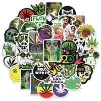 50 individueel regenwoud groen L stickers EAF decoratie skateboard pull hendel doos pvc waterdichte graffiti stickers groothandel