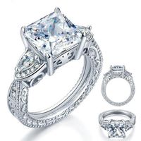 Size 5 6 7 8 9 10 Brand New Women Fashion Jewelry Heart Cut 925 Sterling Silver White Sapphire CZ Diamond Women Wedding Band Rings2708
