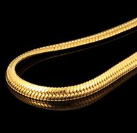 5mmHip hop snake bone chain 18K Gold Plated Necklaces 60cm