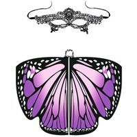 Halloween Butterfly Wings Shawel Fairy Colorful Cape Dance Party Costume