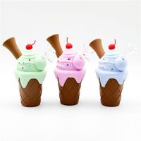 Colorful Silicone Pipe bag Other E-Cig Accessories Ice Cream Pipes with Glass Bowl Smoking Accessorry Multi Colors Portable238O