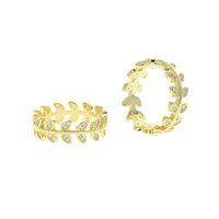 2021 Anel de casamento de folhas femininas de alta qualidade com jóias de filigrana de cor de prata de ouro pavimentada CZ para joias de anel de aniversário de festa de partida251w
