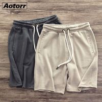 Pamuk yumuşak şort erkekler rahat koşu spor pantolon yaz erkek koşu gevşek vintage pantolon sokak kıyafetleri 220520
