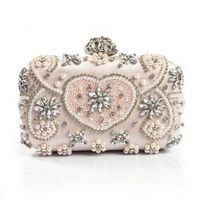 Borse da sera Donne di lusso di lusso cristallo fatto a mano diamante frizione borsa frizione rosa strass perla borsa da sposa