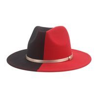 Patchwork Fedora Şapkalar Kadın Erkek Altın Bantlı Şapka Keçe Kadın Fedoras Adam Jazz Üst Şapka Kadın Erkek Geniş Ağız Kap Moda Bahar Sonbahar Kış Kapaklar Parti Hediye
