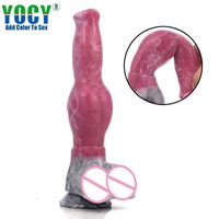 New Silicone Masturbation Stick Gog Cock Simulated Penis Animal Dildo Ffemale Adult Sex Toy235K