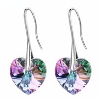 Heart Long Dangle Drop Earrings Embellished With Crystals From Swarovski Fashion Jewelry For Female Bijoux Women Gift 24797