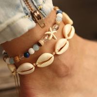 Tobilleros MODYLE Bohemian Shell Starfish for Women Boho Beads Store de tobillo Joyería de playa Summer Barefoot Pulsera Ankletanklets