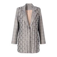 Kadın takım elbise blazers vintage ekose takım ceket kıvrımlı Kore gevşek moda üst