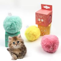 Kedi oyuncaklar interaktif oyuncak topları Pet elektrikli katnip kedi çizik komik köpük peluş yün kedi için akıllı