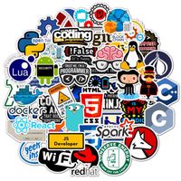 50pcs Internet Java Sticker Geek Programador PHP Docker HTML Bitcoin Cloud C Language de programación para la computadora portátil de automóvil Pegatizas de bricolaje 220716