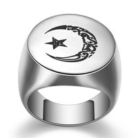 New guys Titanium Stainless Steel Gold Silver Vintage Moon Sun Star Mens Finger new Ring Lovers Gifts for Boyfriend Husbond Wholes3430