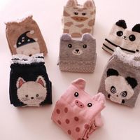 Socks & Hosiery Women Cute Cartoon Autumn Winter Sock 3D Ears Animal Panda Bear Pig Giraffe Cotton Midi Calf Short SocksSocks