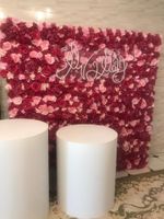 Fleurs décoratives couronnes 60x40 Mur artificiel Décoration de mariage panneaux de fleurs en soie rose rose rose fond de toile de fond romantique